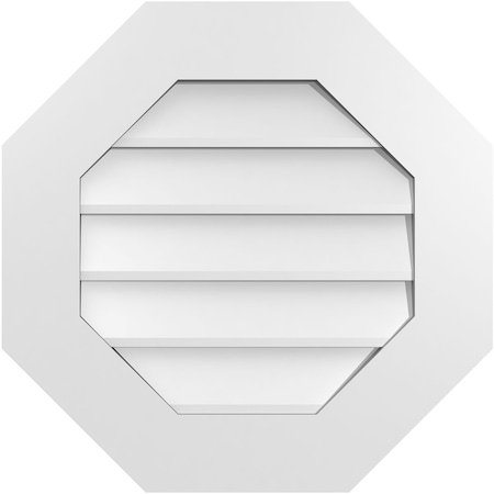 Ekena Millwork Octagonal Surface Mount PVC Gable Vent: Non-Functional, w/ 3-1/2"W x 1"P Standard Frame, 22"W x 22"H GVPOC22X2201SN